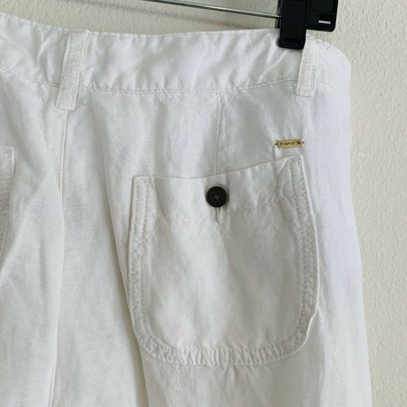Tommy Hilfiger Women White Linen Wide Leg Pants - Picture 4 of 5